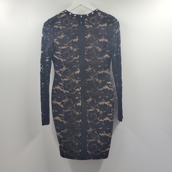 Windsor Black Lace Dress Bodycon LBD Witchy Goth Romantic Boho Date Cocktail V - Picture 4 of 7